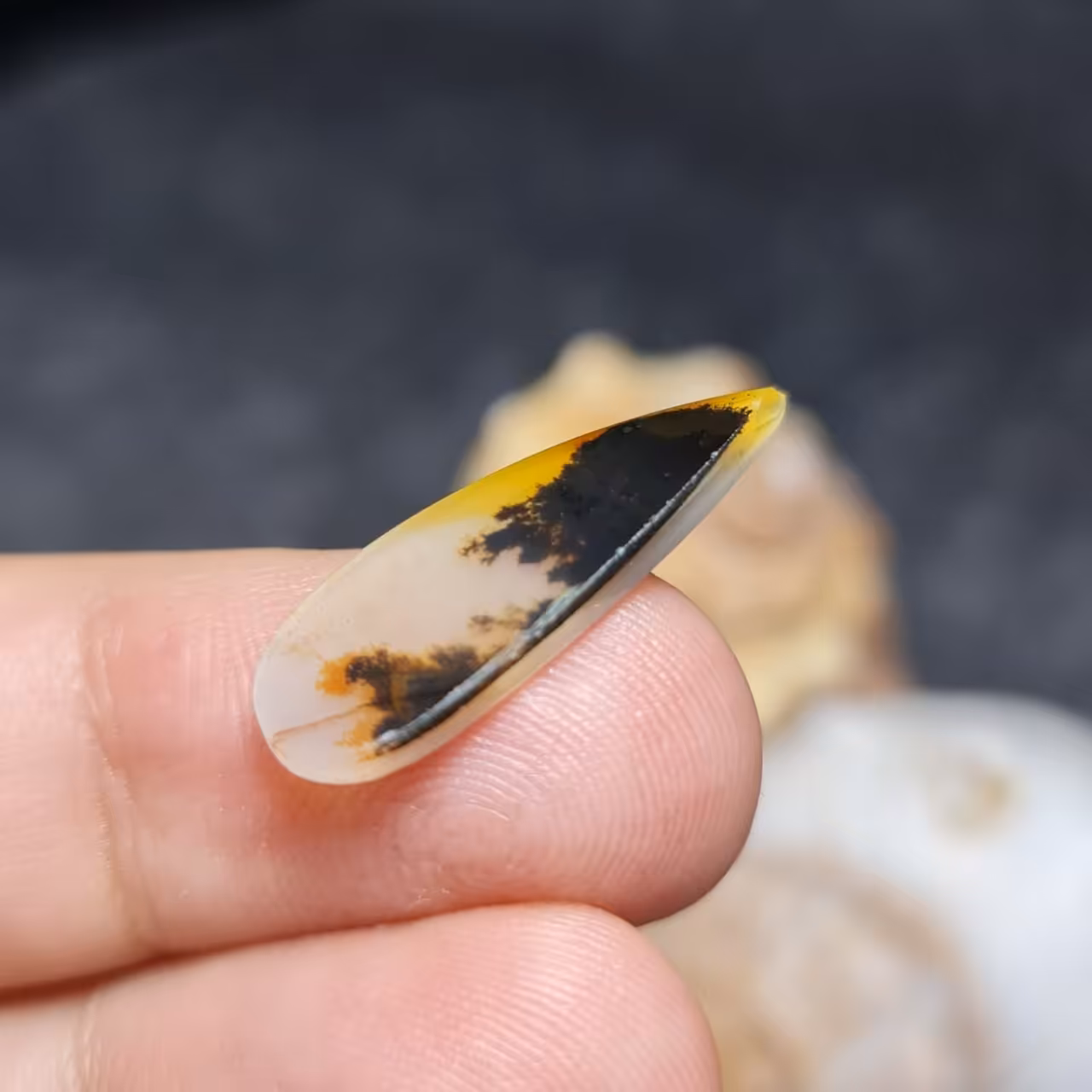  نگین فوق العاده زیبای سنگ صد درصد طبیعی عقیق شجر اصل معدنی 
کد  28064