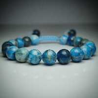 دستبند سنگ آپاتیت آبی اصل و طبیعی