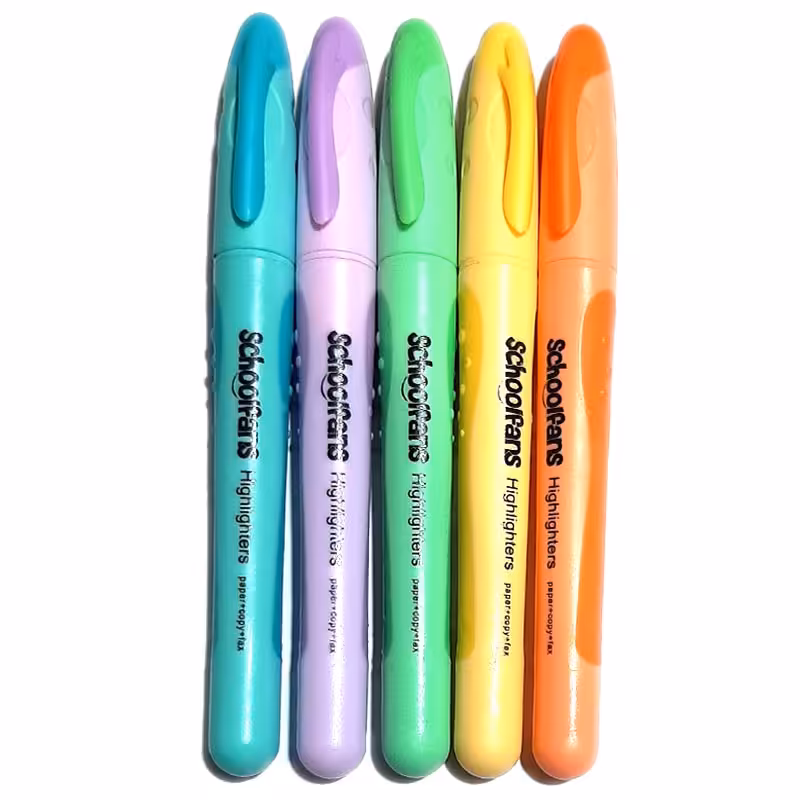 خرید ماژیک هایلایت پاستلی اسکول فنس قلمی بسته 5 رنگ