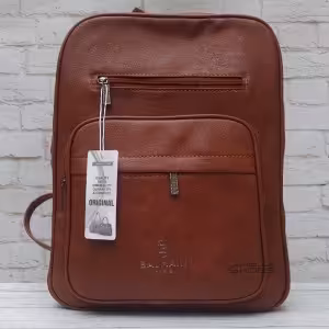 کوله پشتی چرم سایز بزرگ رنگ عسلی