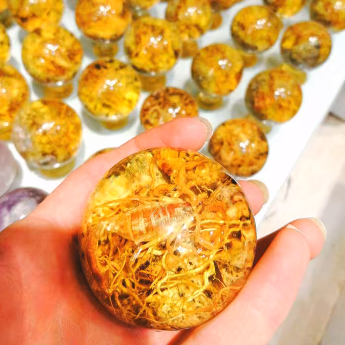 گوی تزئینی طرح سنک کهربا کد 1