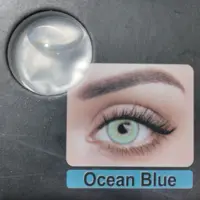 لنز  چشم فصلی رنگ آبی اقیانوسی( Ocean Blue) ساخت کره بامجوز بهداشت واستاندارد اروپا CE  پک کامل(لنز و جالنزی و مایع لنز)