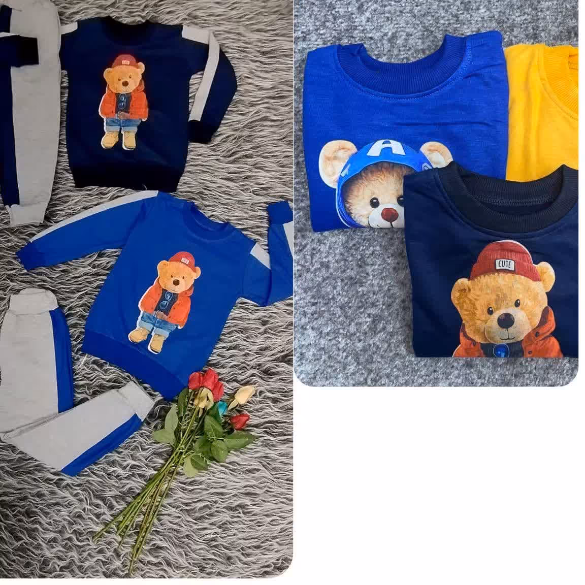 🟣 بلوز شلوار پسرانه خرسی
🟣 پنبه دورس
🟣 درسایز 40/45/50

🟣 رنگ:.کاربنی و سورمه

💵 