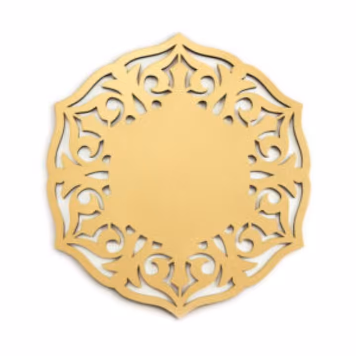 زیربشقابی مولتی استایل، در دو رنگ طلایی و نقره ای،بسته 4 عددی،سایز 25 سانت