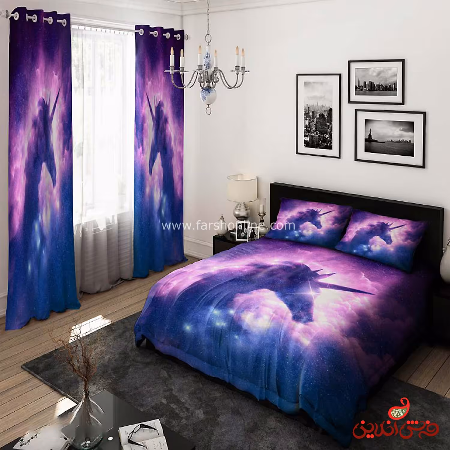 روتختی  طرح سه بعدی اسب تک شاخ کد 15583