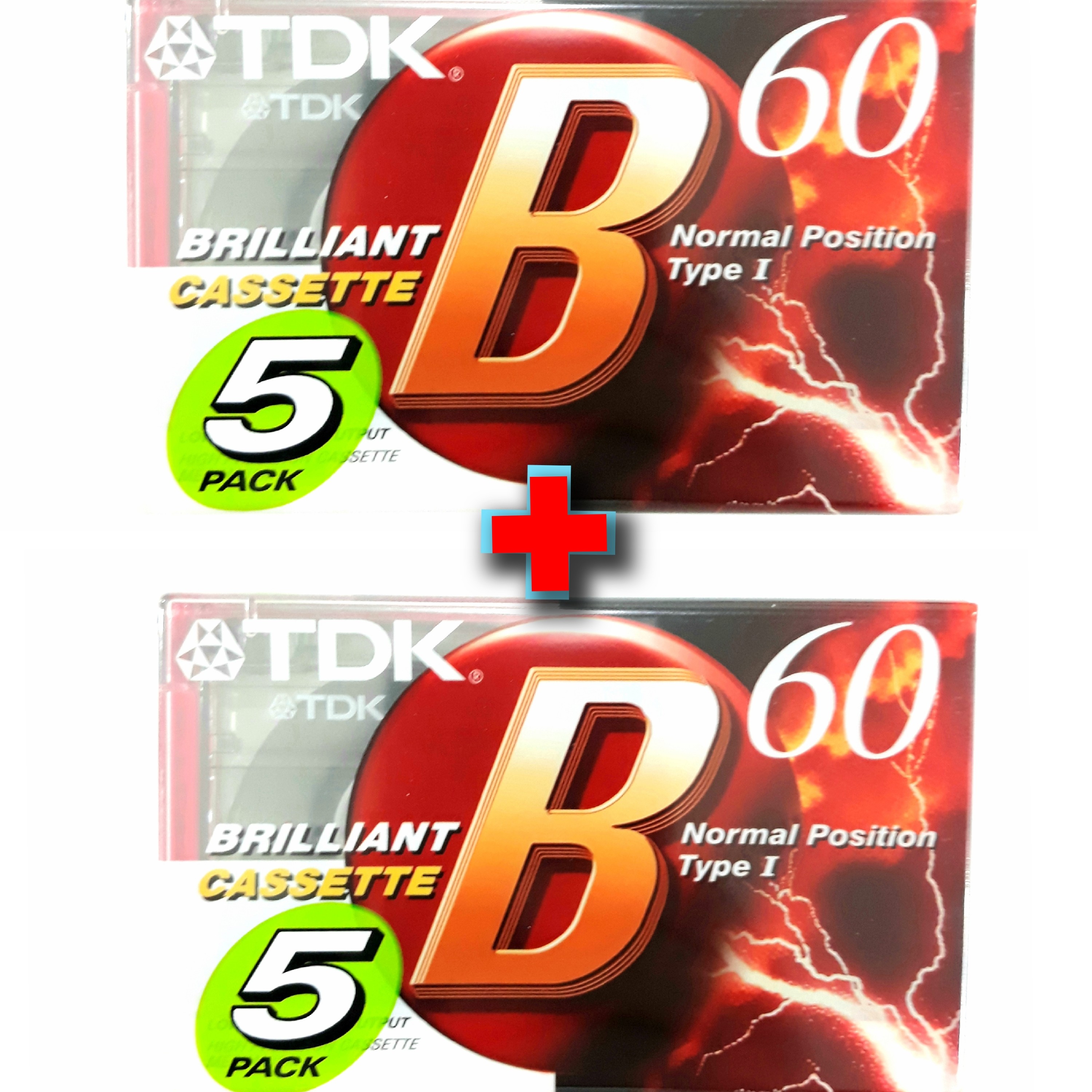 10 عدد نوار کاست خام اورجینال TDK بصورت 2 پک 5 عددی سری ممتاز BRILLIANT  