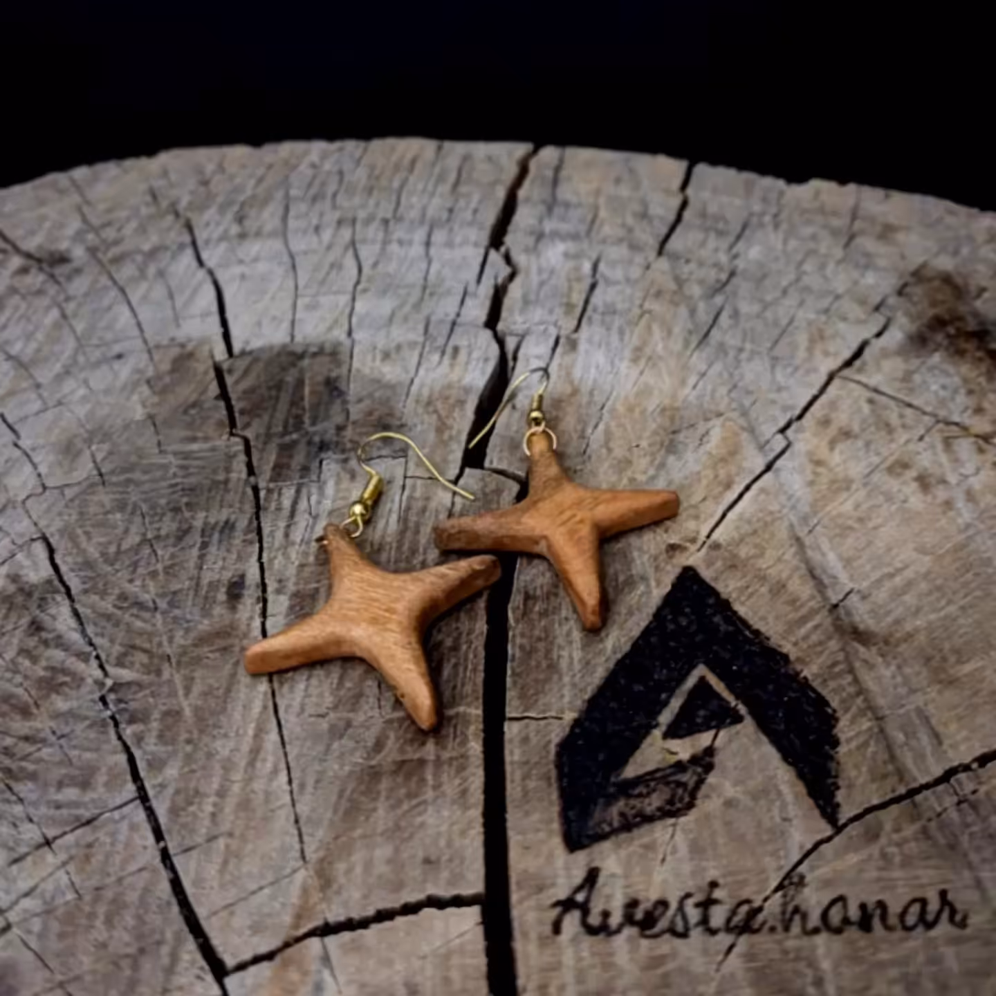 گوشواره چوبی ستاره 