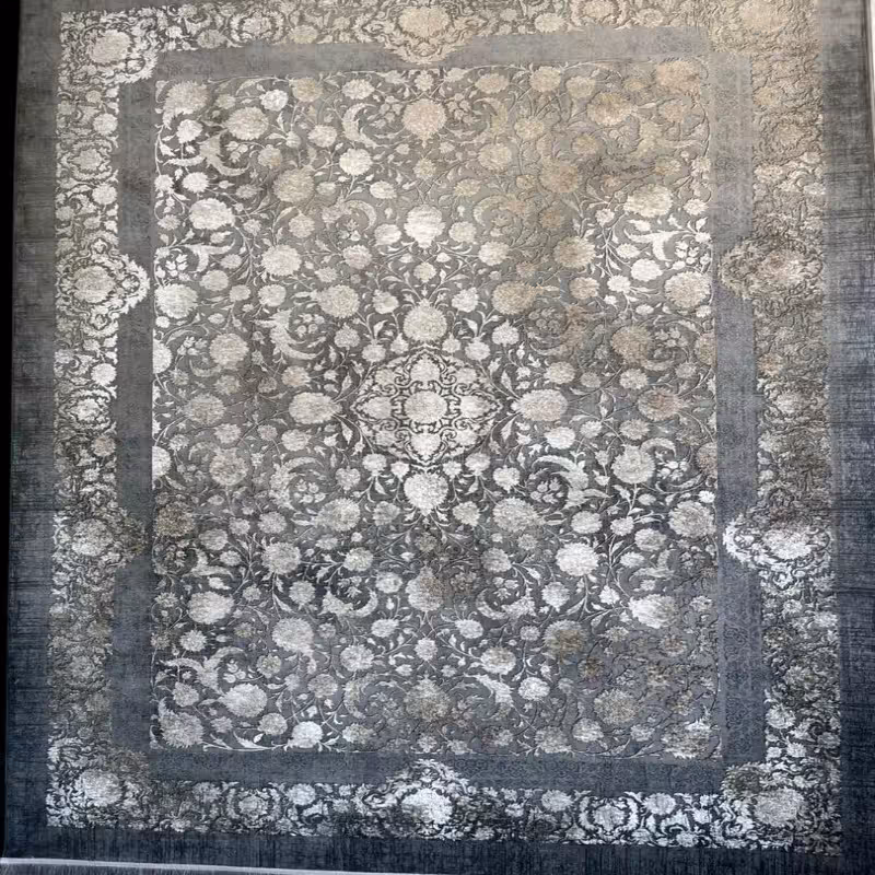 فرش مدرن نیو کلاسیک  بافت 1200شانه تراکم 3600الیاف اکرولیک نخ ترک