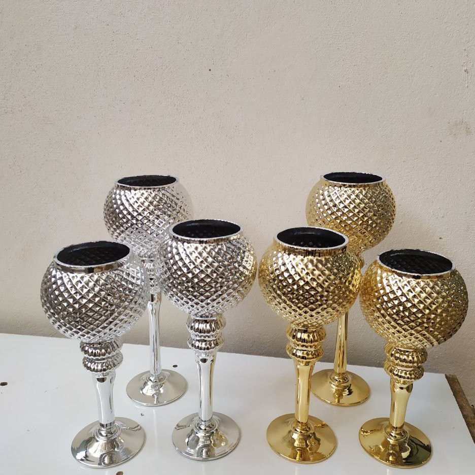 جاشمعی 3 سایز دیانا آبکاری شوده رنگ طلایی و سیلور  کیفیت بسیار عالی  