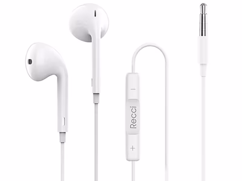 هندزفری سیمی با جک 3.5 میلی‌متری رسی Recci Earphone HD Quality REP REP-L07