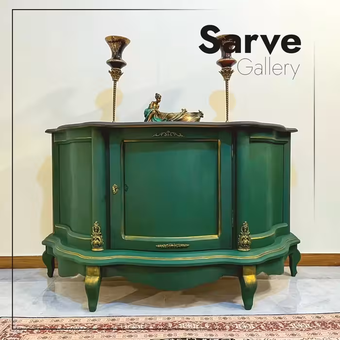 کنسول سبز کله غازی طرحی و رنگ خاص سایز 120 در 70  قابلیت اجرا رنک مورد نظر شما