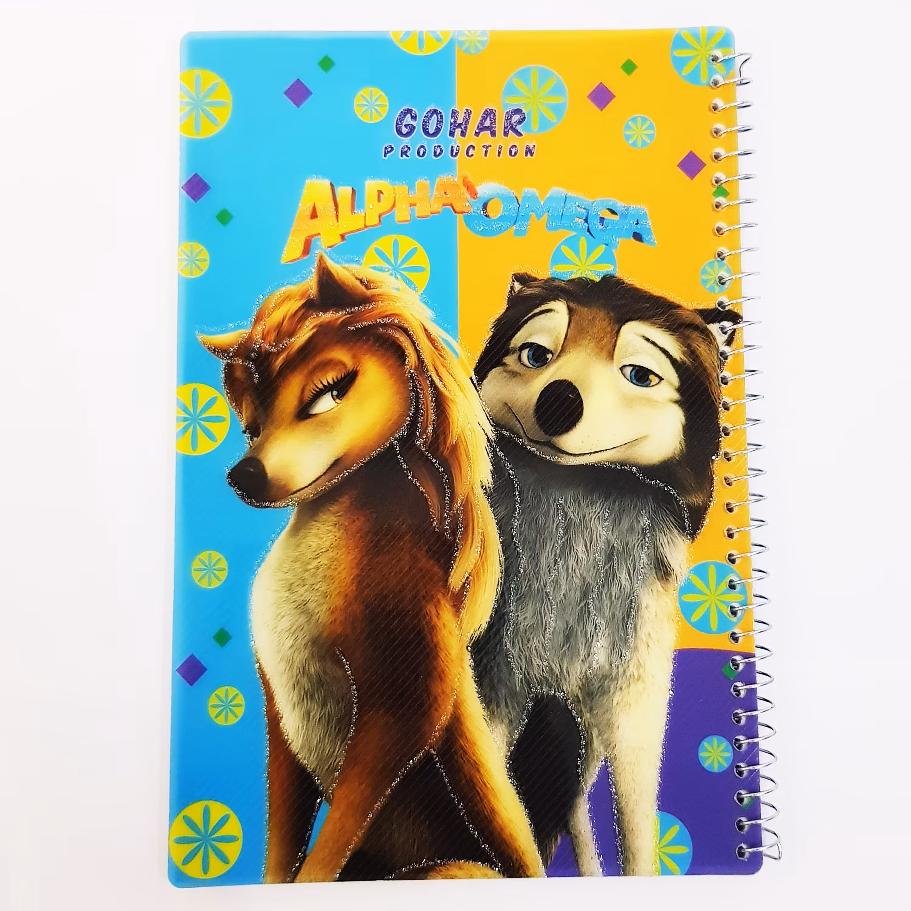 دفتر مشق 80 برگ جلد طلقی برجسته اکریلی طرح آلفا و امگا