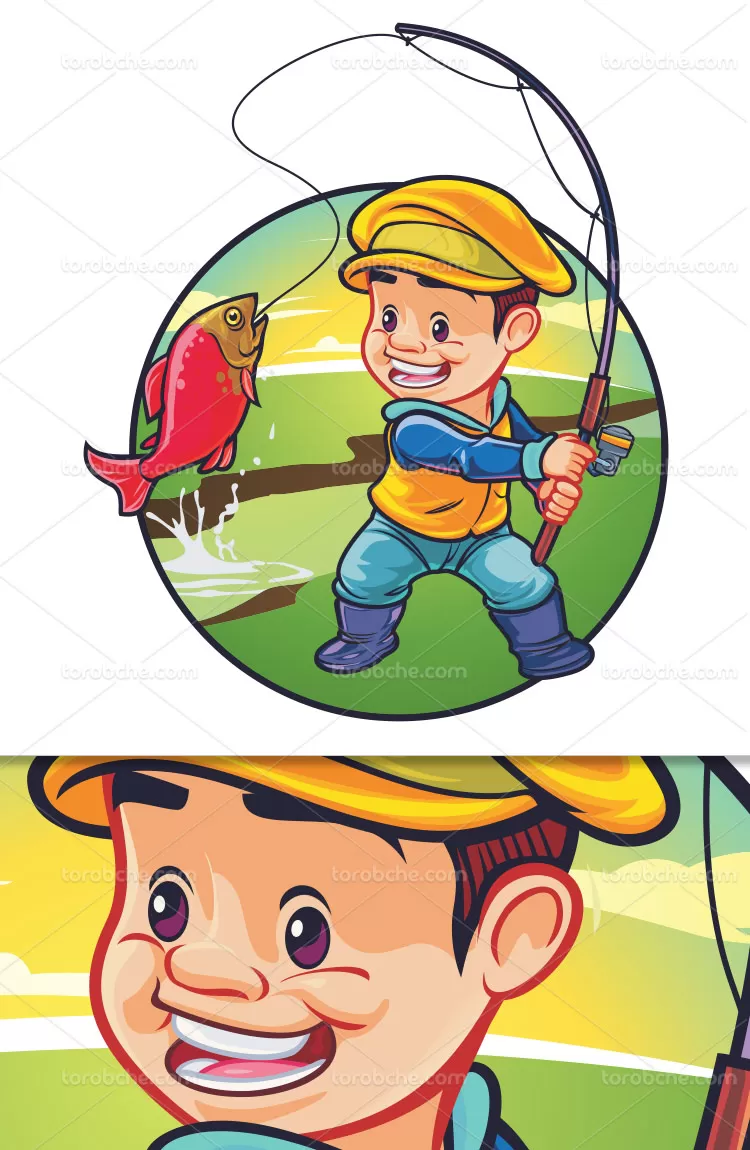 وکتور لوگو ماهیگیری با کیفیت | گرافیک با طعم تربچه