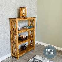 کتابخانه چوبی روستیک دکور (پس کرایه)