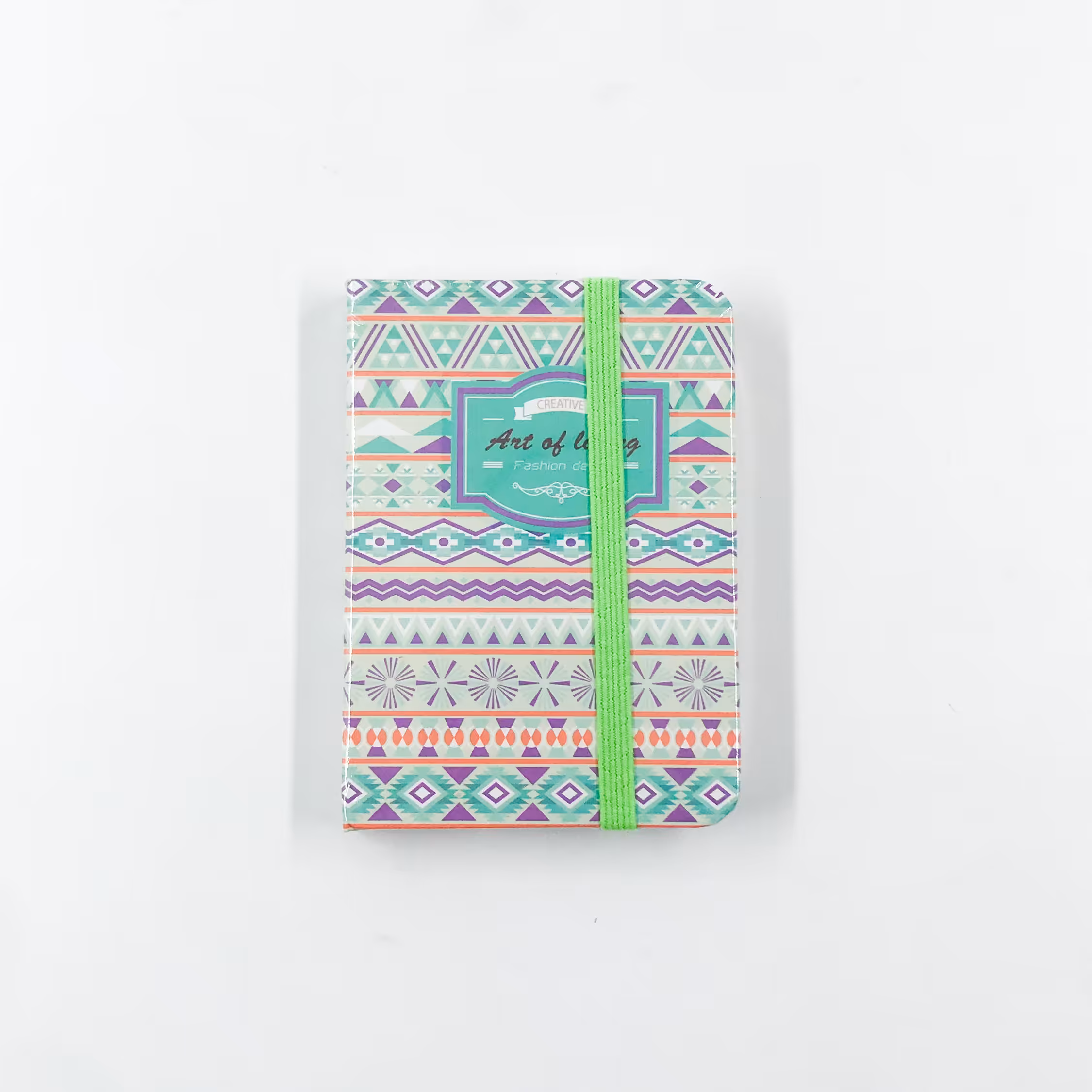 دفترچه مینی طرحدار رنگ سبز آبی