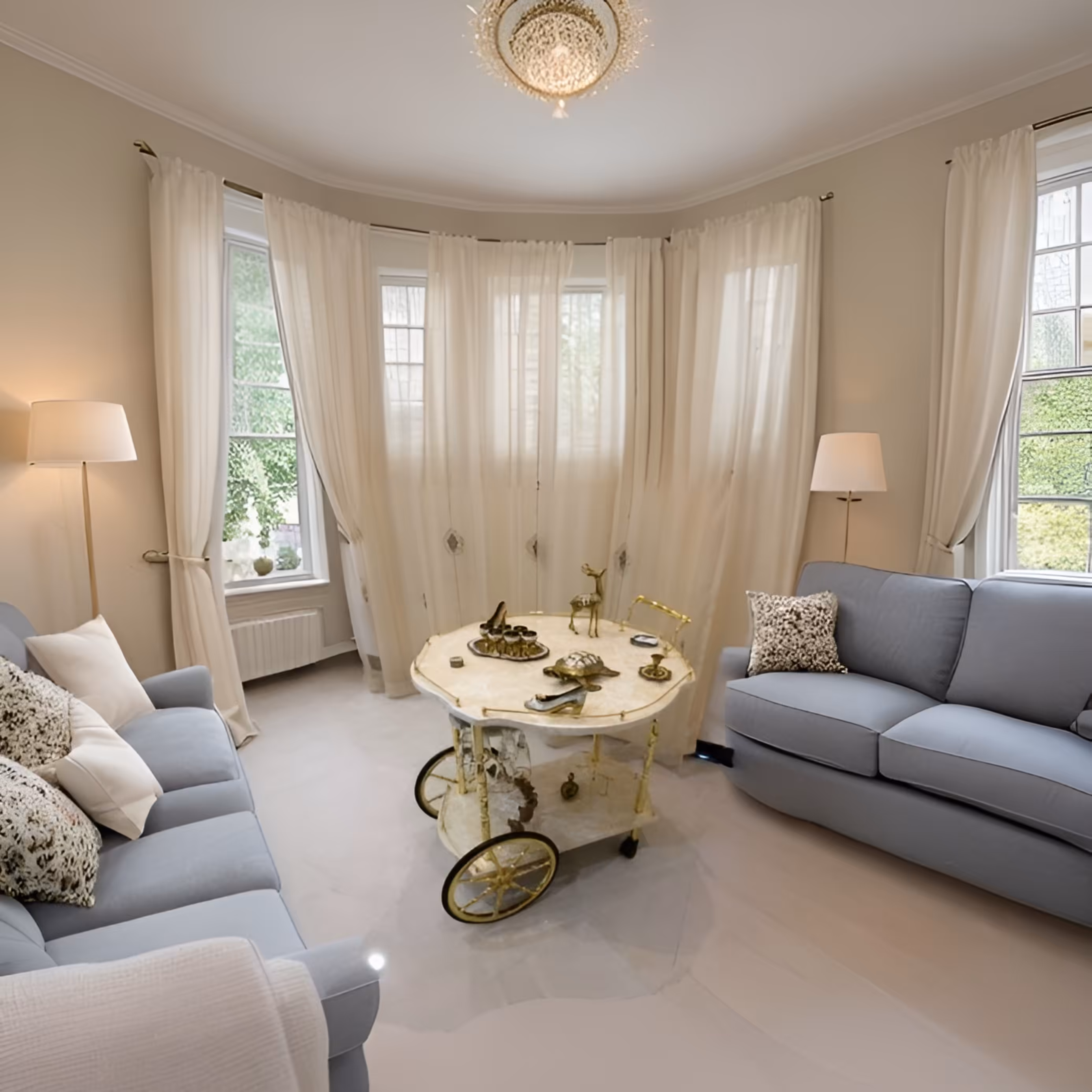 میز پذیرایی چرخدار بار پروانه صدفی طرح سنگ ام دی اف هایگلس