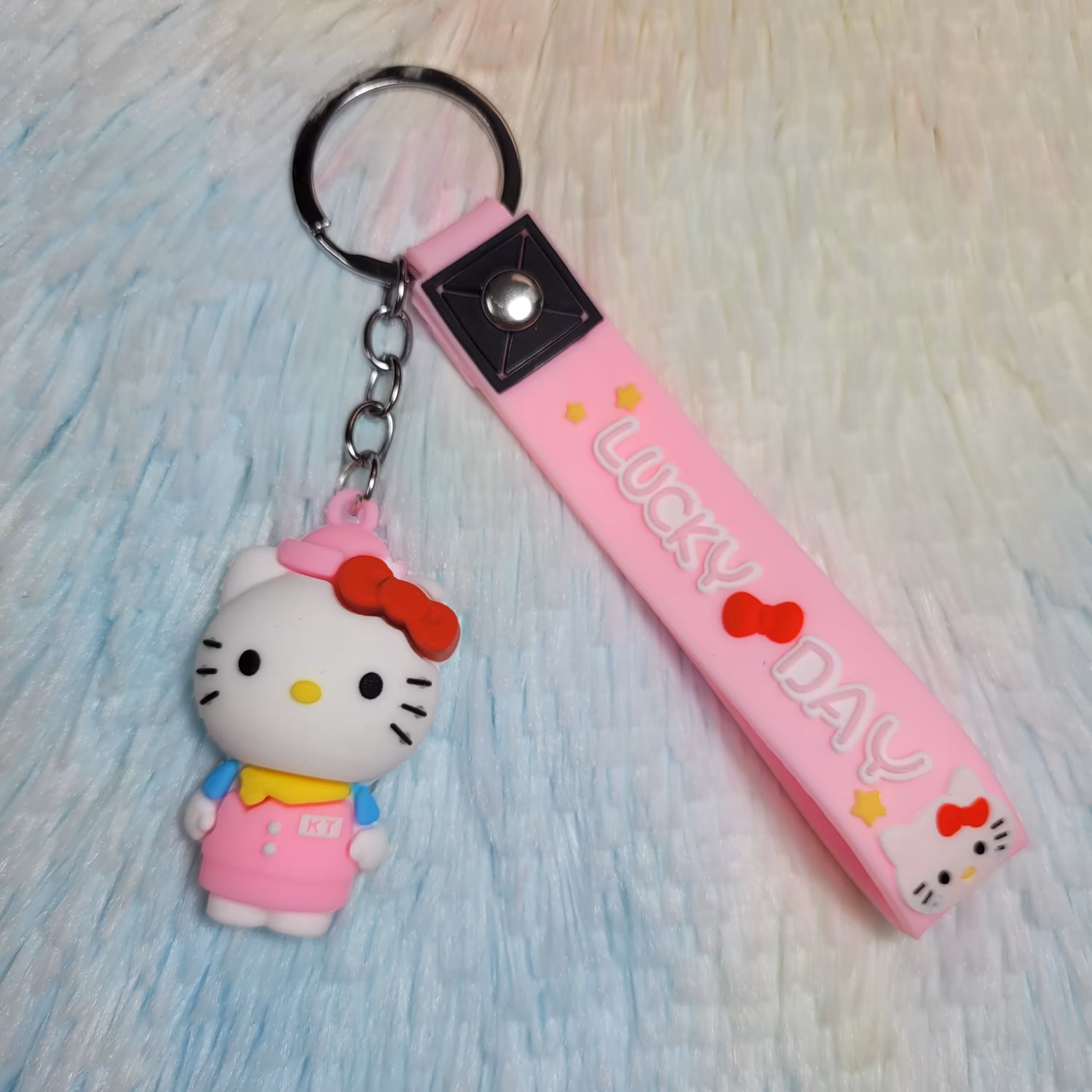 سرکلیدی فانتزی سیلیکونی طرح کیتی صورتی ( آویز  جاسوییچی )