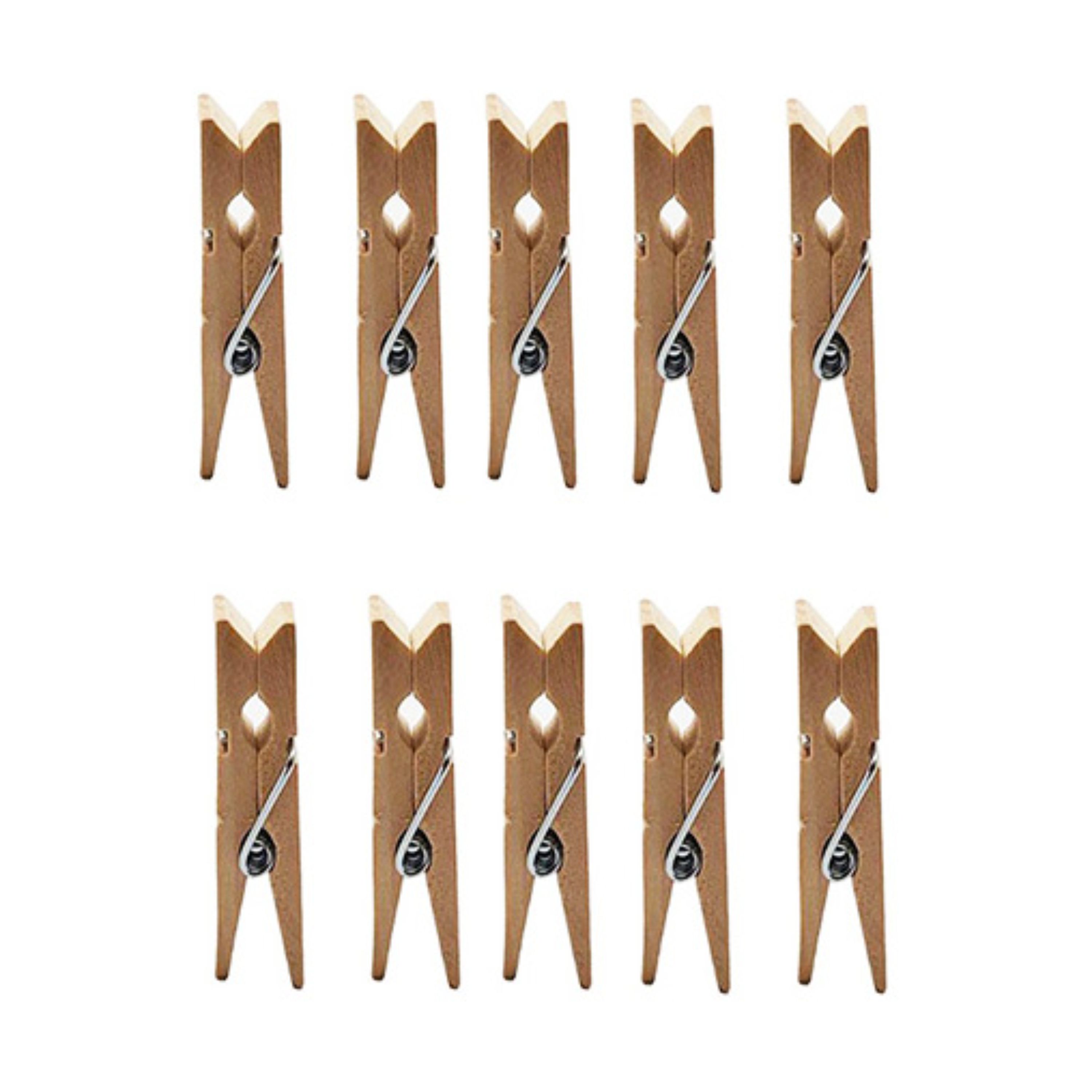 گیره چوبی دکوری رنگ نقره ای اندازه 2 سانتی متر بسته 25 عددی