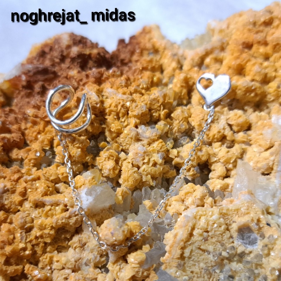 گوشواره نقره تک کاف قلبی 