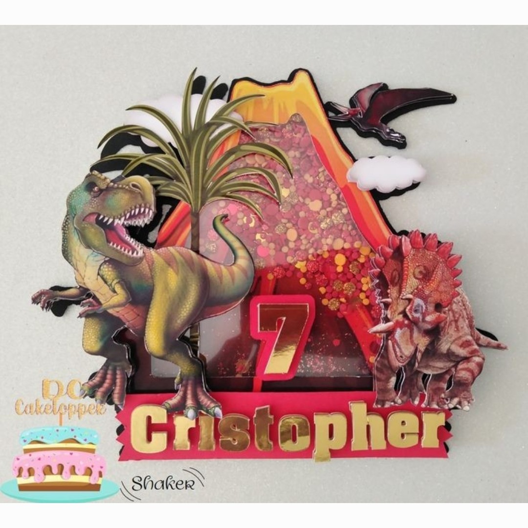 تاپر کیک  تولد کودک شیکردار تم دایناسور