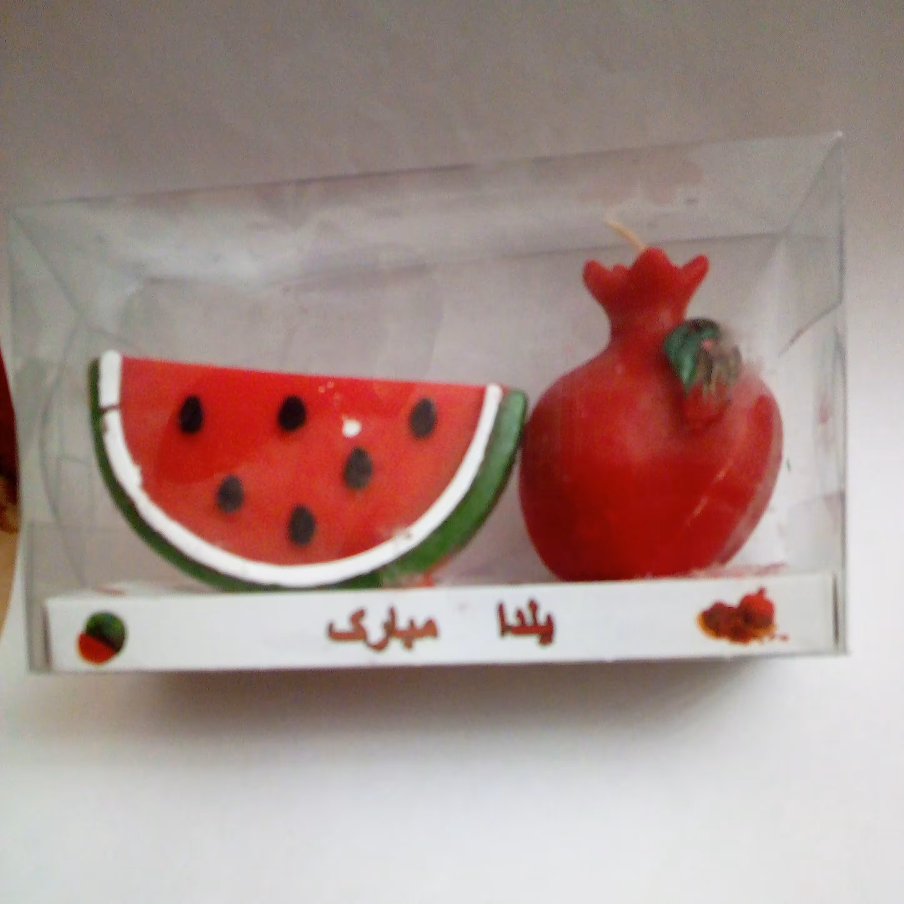 شمعهای تزیینی یلدایی با طرح انار وهندوانه