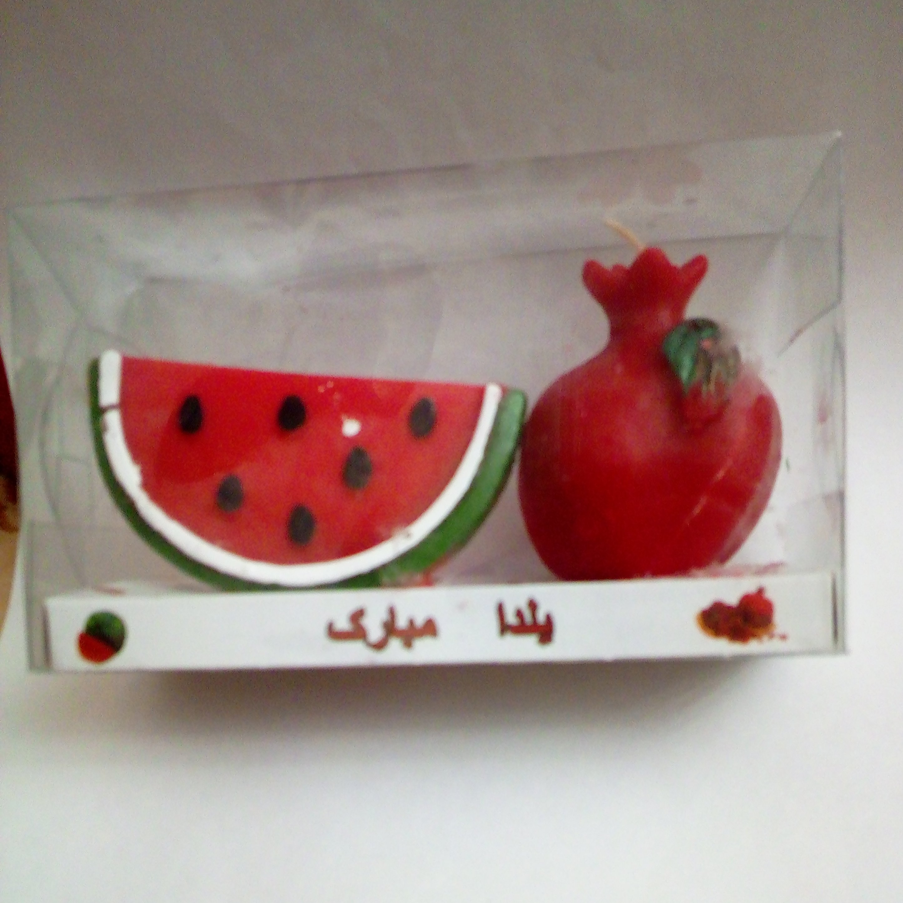 شمعهای تزیینی یلدایی با طرح انار وهندوانه