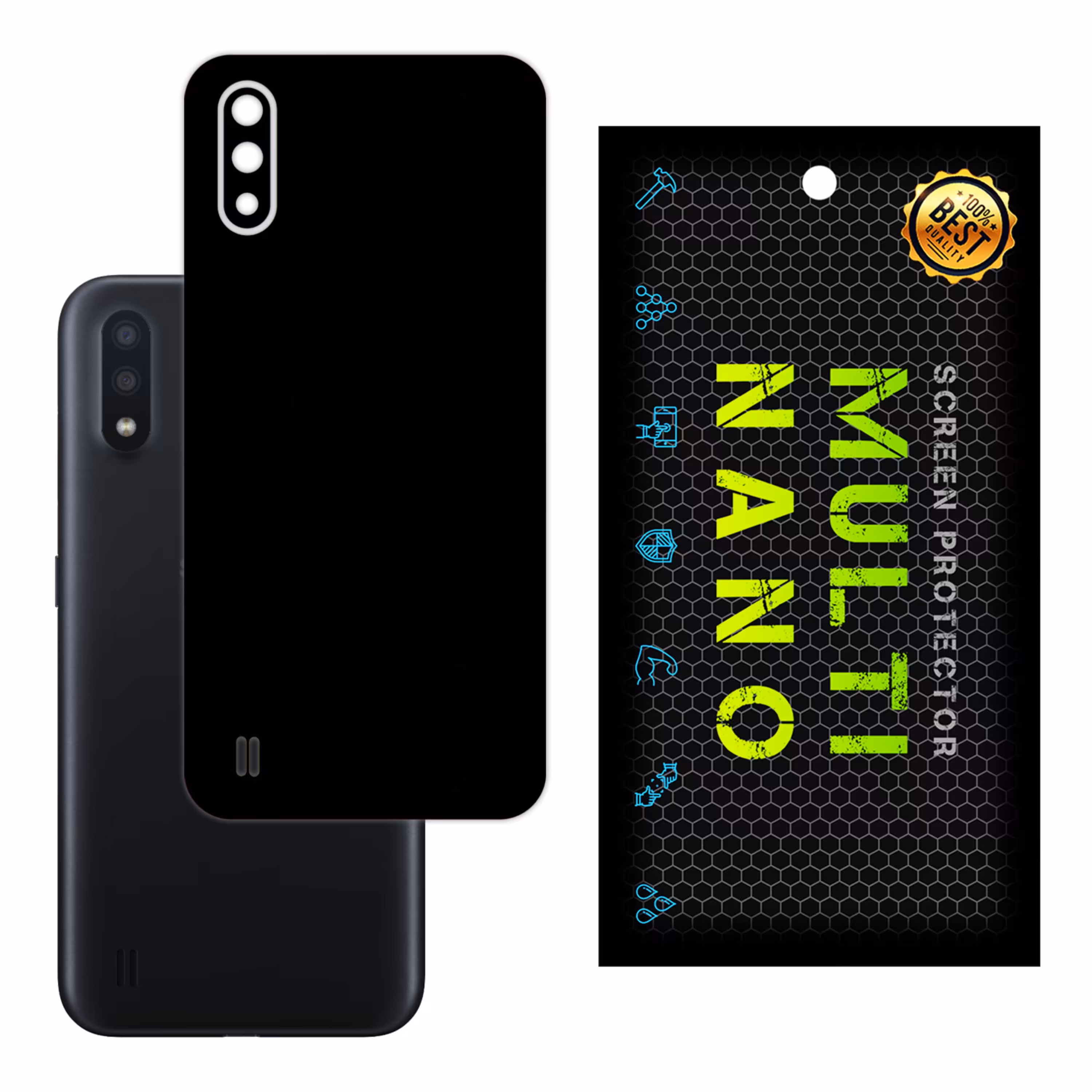 برچسب پوششی MultiNano مدل X-F1M-Black برای پشت  مویایل سامسونگ A01 