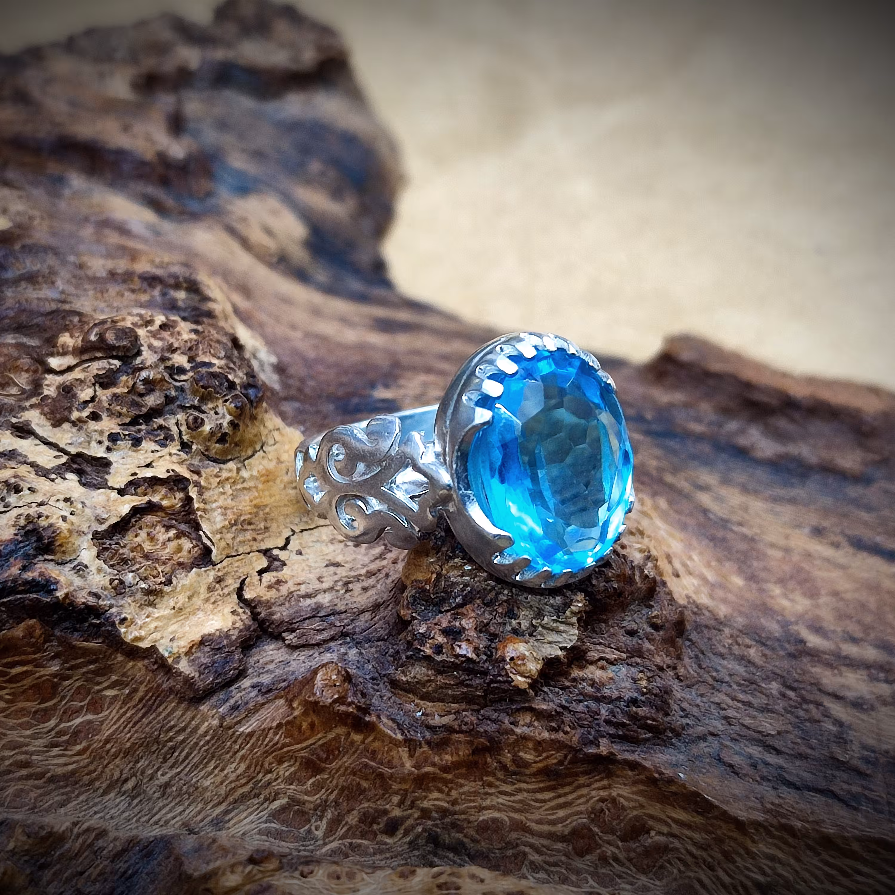 انگشتر نقره مردانه با نگین توپاز  کد 1096