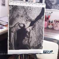 نقاشی چهره سیاه قلم سایزa3 