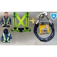 قفل و دزدگیر بازتابنده جلیقه هشدار دهنده موتور سیکلت 15 متر 10 میلی استیل اتصال طناب زنجیره ای سیکلت پدری PADRİ