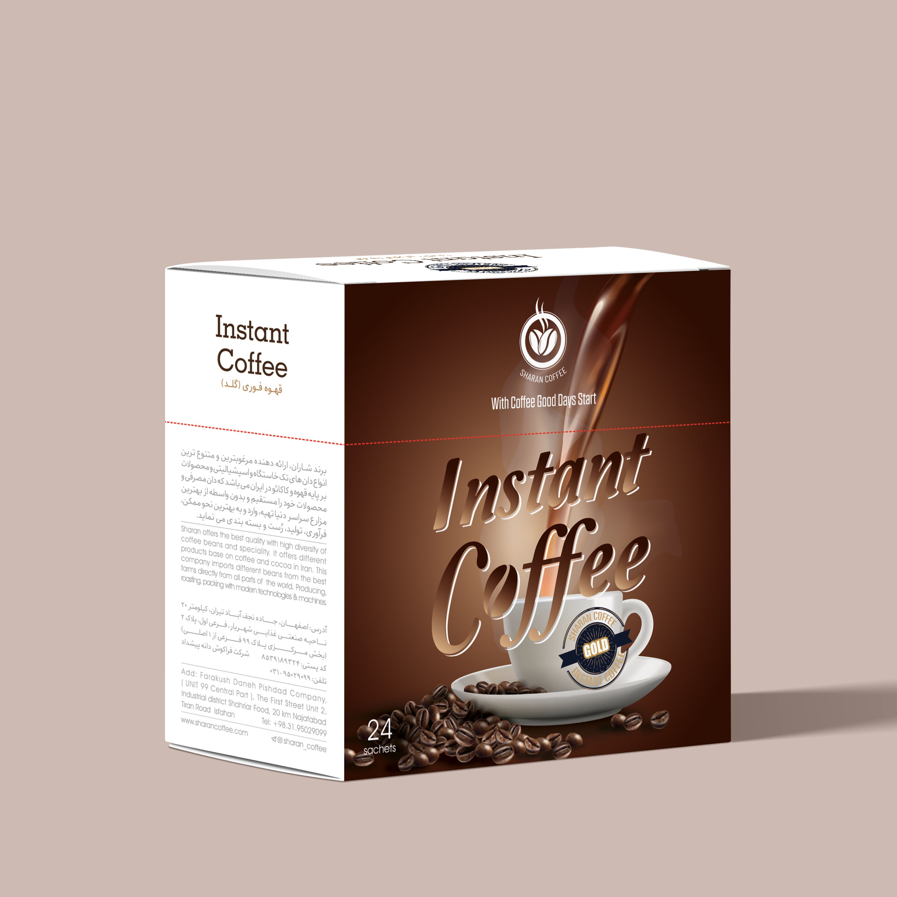 ساشه قهوه فوری گلد شاران 24 عددی