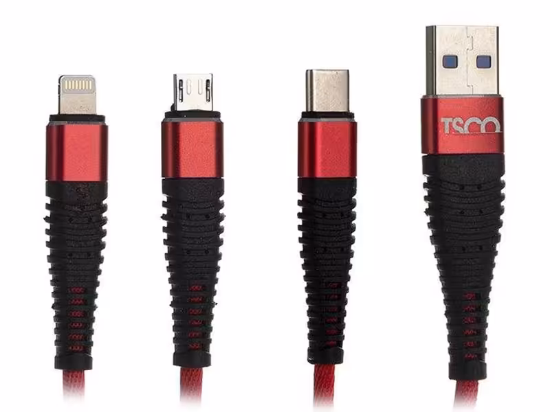 کابل شارژ سه سر تسکو  TSCO TC A33 Lightning/Type-C/microUSB 1.2m