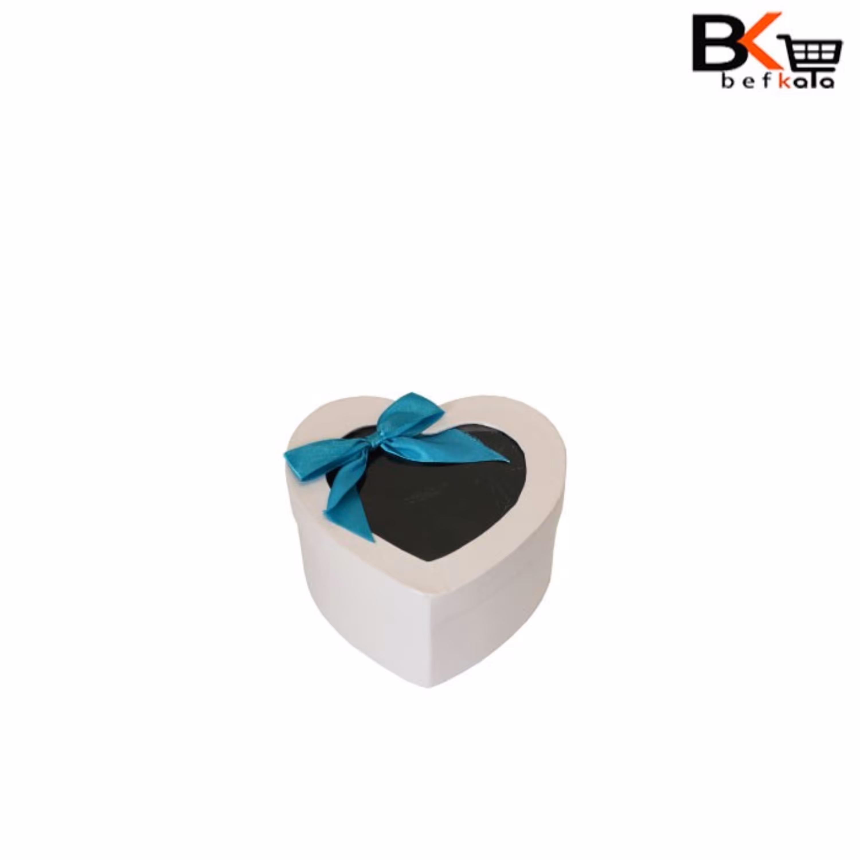 باکس کادویی قلبی طلق دار پاپیون دار تک سایز کد 11  رنگ سفید