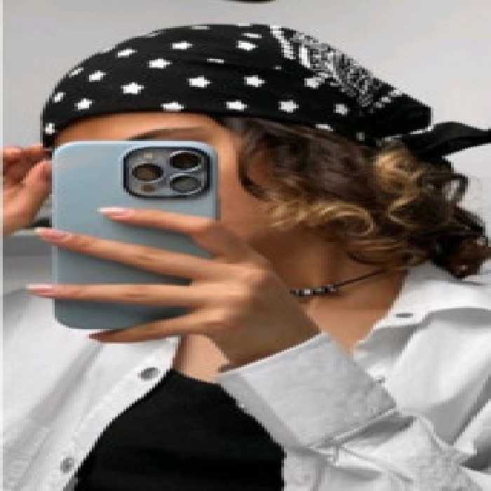 باندانا ستاره ای مشکی 77 سانت پارچه ای