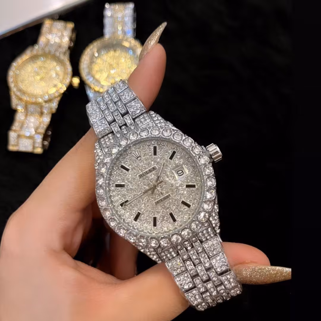 ساعت رولکس فول استون برلیان کیفیت عالی با جعبه و ارسال