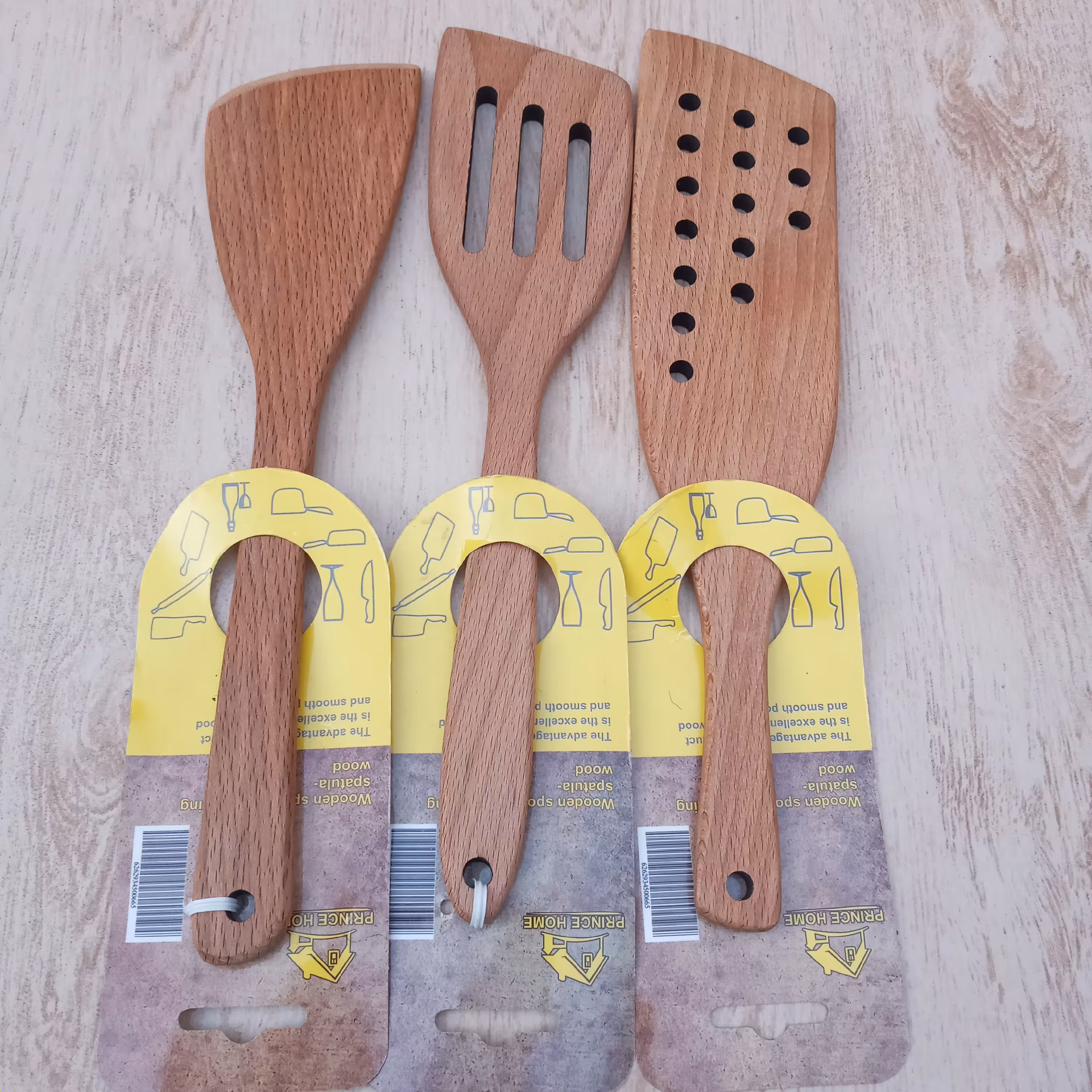 سرویس کفگیر چوبی 3 عددی  27.5 سانتی کیفیت مرغوب برای پخت و پز جنس چوب عالی