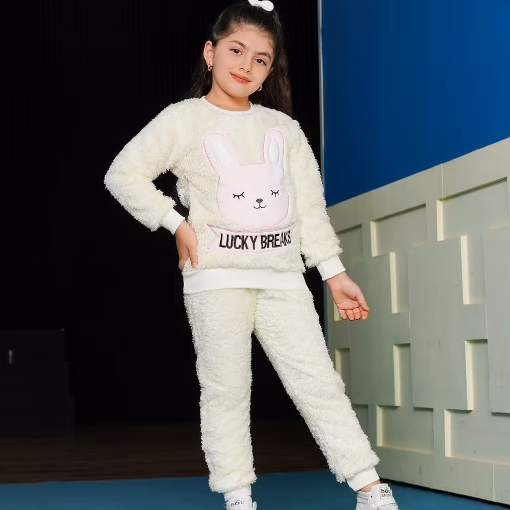 بلوز  شلوار اسپرت پولیشی طرح خرگوش 