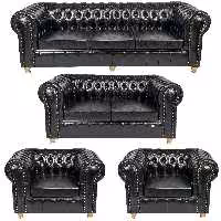 مبل اداری پارسین مدل چستر گلمیخ پایه طلایی ست هفت نفره