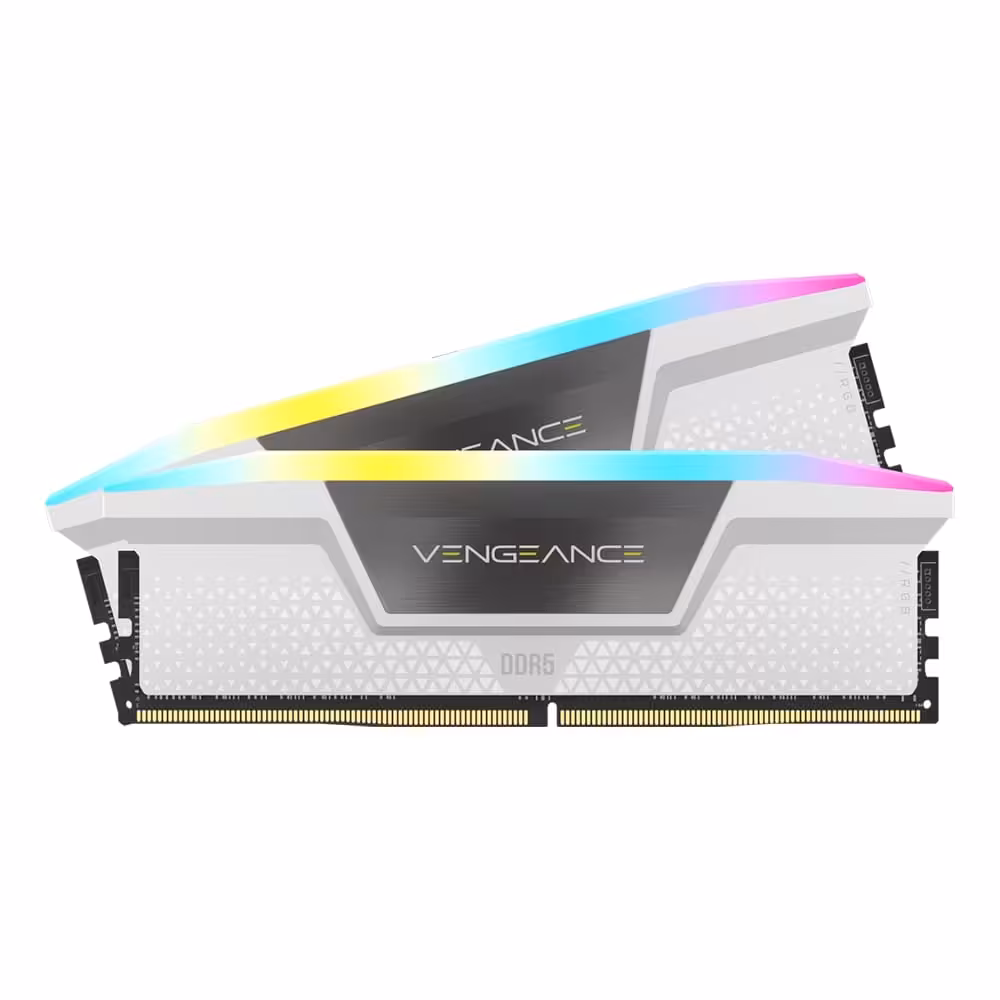 رم کامپیوتر کورسیر Corsair Vengeance RGB 32GB (2×16GB) DDR5 5200MHz CL40 White