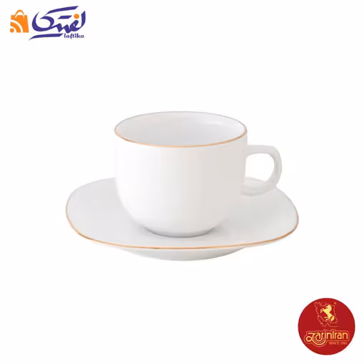 سرویس چای خوری چینی زرین کواترو طرح زرین لب طلایی رزگلد 12 پارچه