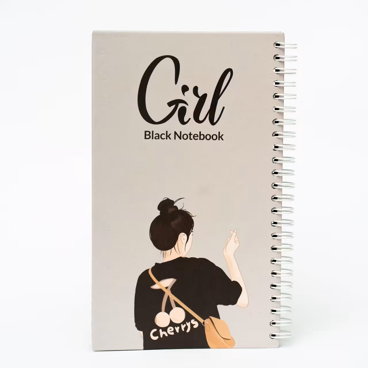 دفتر برگ مشکی جلد سخت طرح girl