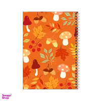 دفتر مشق 100 برگ بامبیلیپ طرح پترن پاییزی قارچ و بلوط کد 8129251