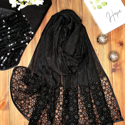 شال حریر لمه دستک گیپور مجلسی