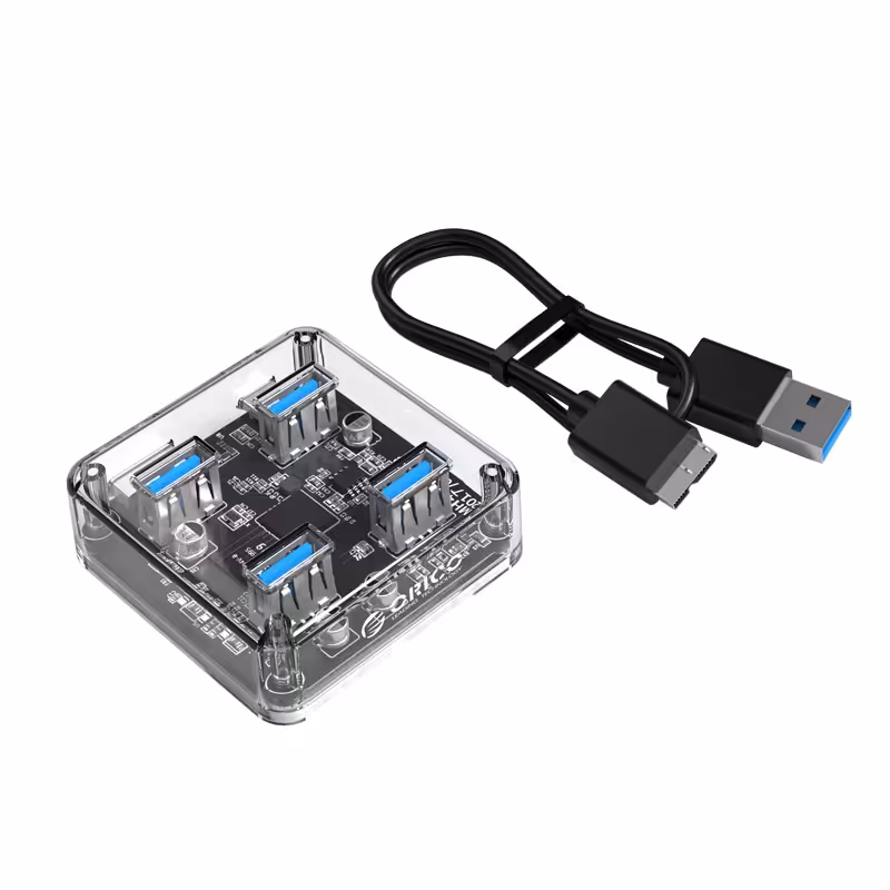 هاب 4 پورت شفاف USB3.0 اریکو مدل MH4U-U3-03ORICO 4 Port USB3.0 HUB MH4U-U3-03