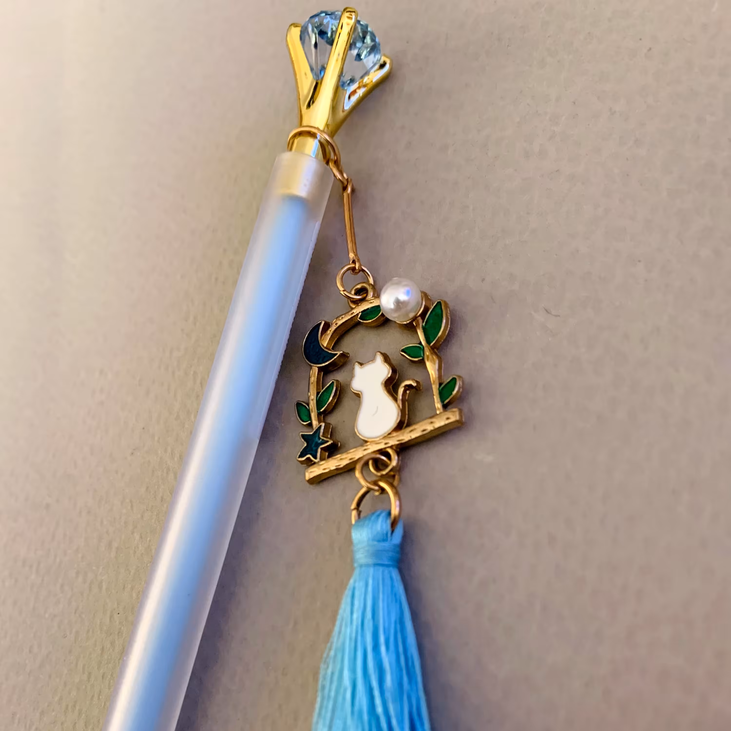 مداد اتود الماسی با آویزفلزی گربه زیبا