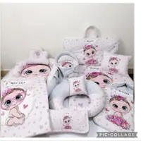 ست سیسمونی نوزاد تشک گارددار با پتو بالش فرم دهی تشک مسافرتی تشک تعویض قنداق و..