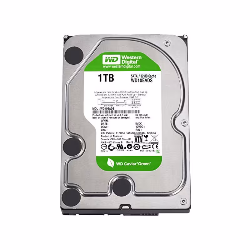 هارد دیسک اینترنال وسترن دیجیتال سری سبز  مدل wD10EZRX ظرفیت 1 ترابایت