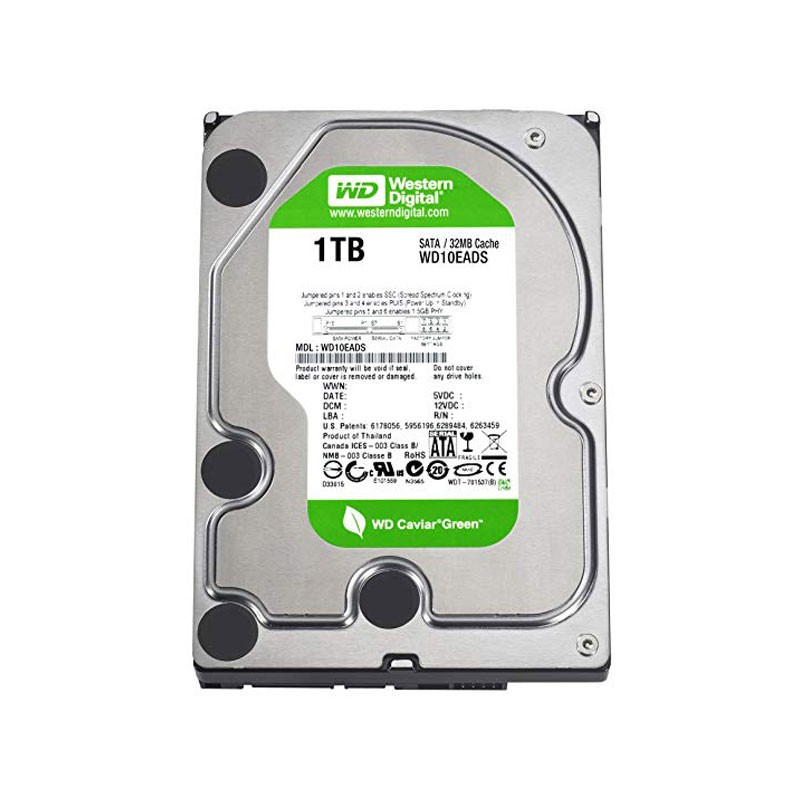 هارد دیسک اینترنال وسترن دیجیتال سری سبز مدل wD10EZRX ظرفیت 1 ترابایت