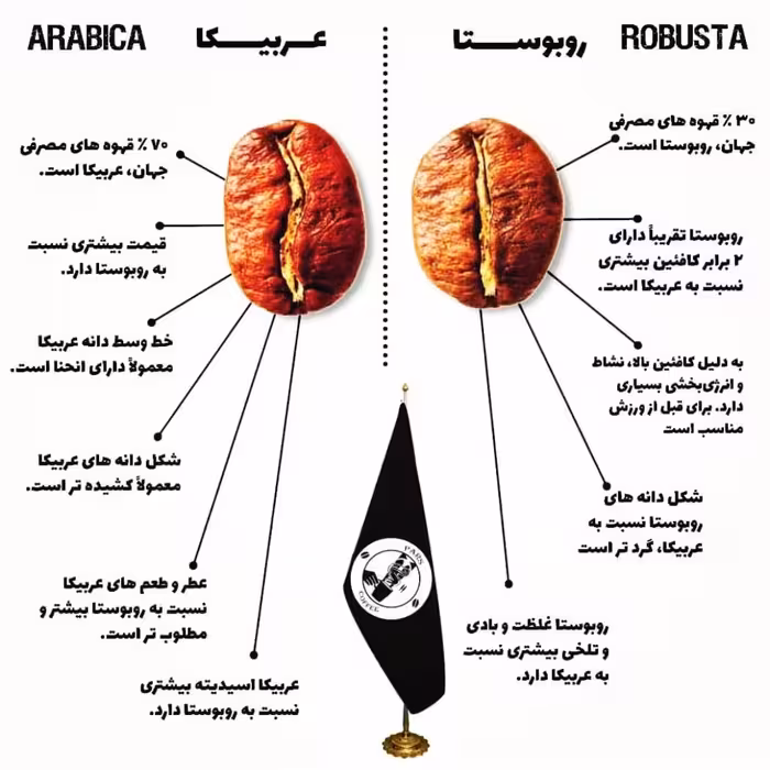 میکس دان قهوه  50 درصد ربوستا  50 درصد عربیکا