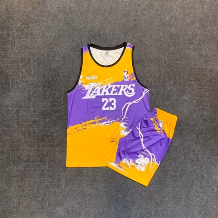 تاپ و شورت ورزشی بسکتبالی لیکرز  کیفیت عالی و تولید ملی 